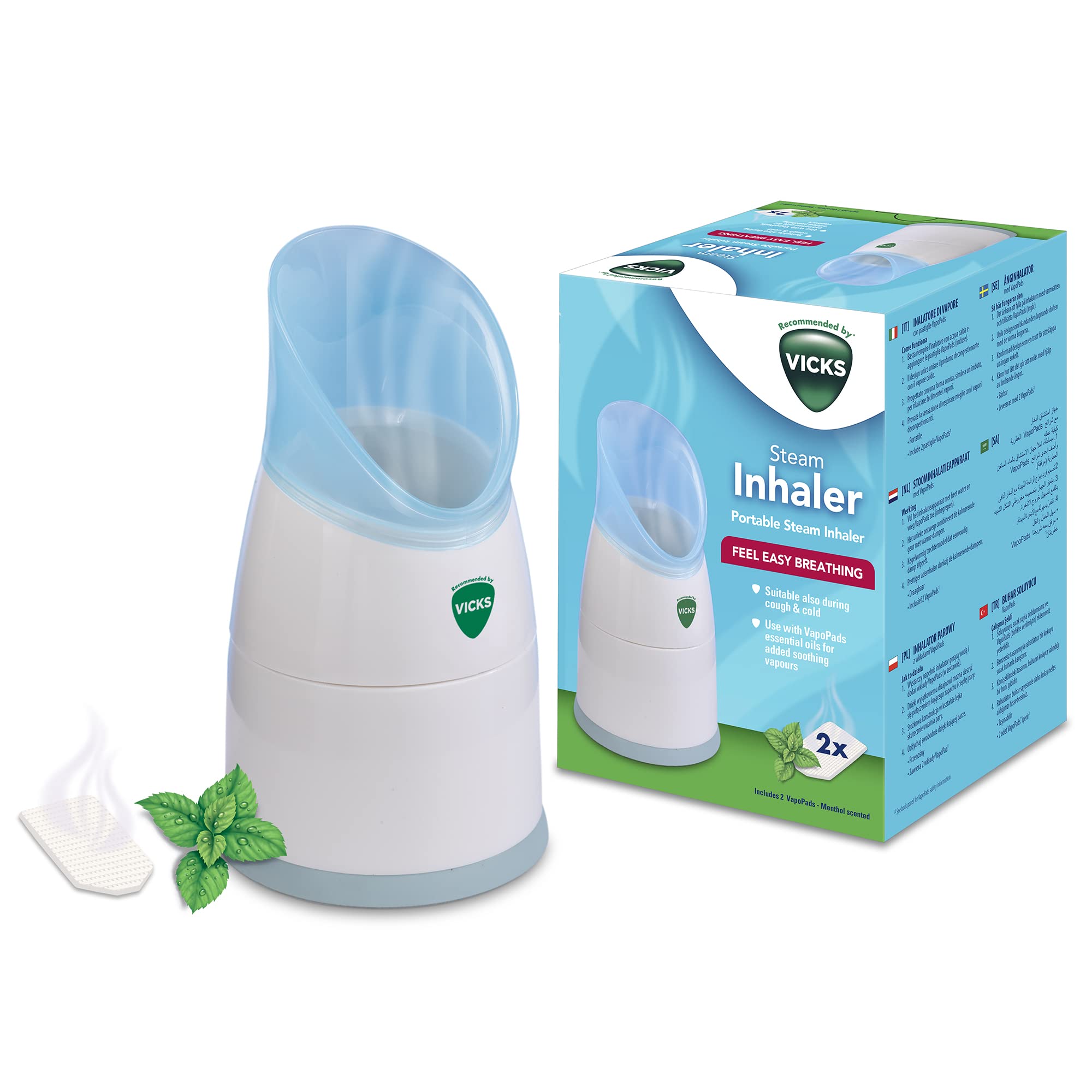 Vicks Personal Steam Inhaler with Two Scent Pads, V1300