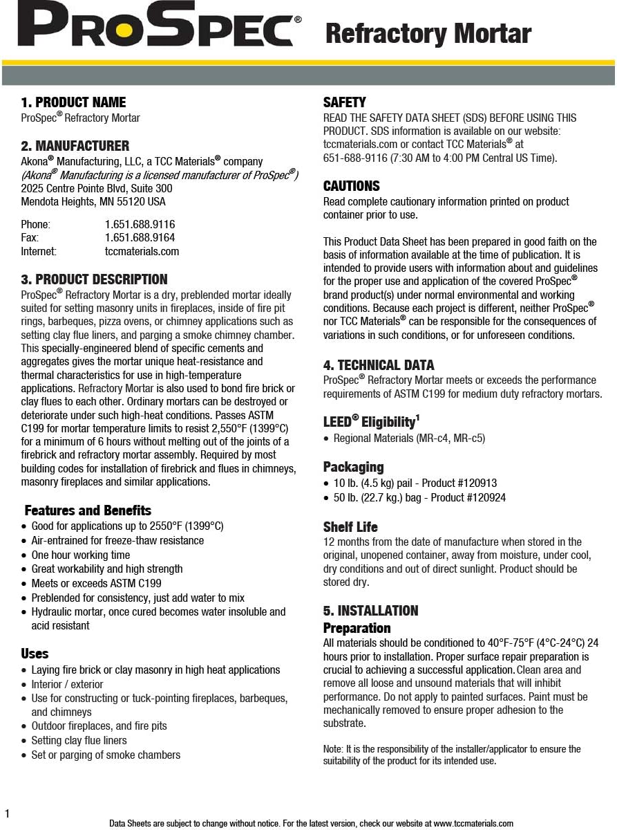 Prospec Refractory Mortar 4 Amazon Com