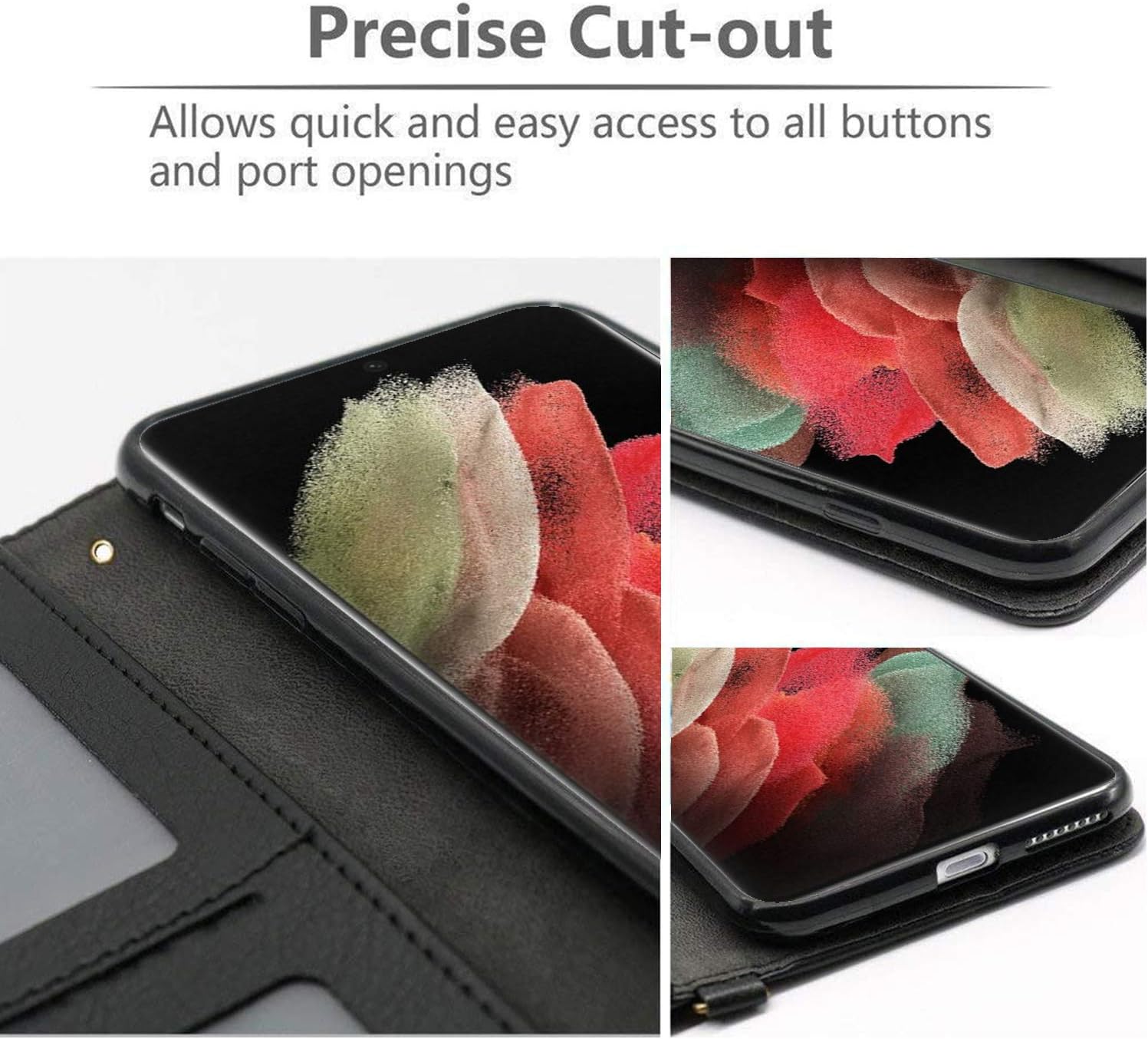 DN-Technology For Samsung Galaxy S21 Ultra Case Phone Case Flip Case Phone Cover Leather Wallet Book Case Compatible With Screen Protector ID/Card Holder Slots - Image 3