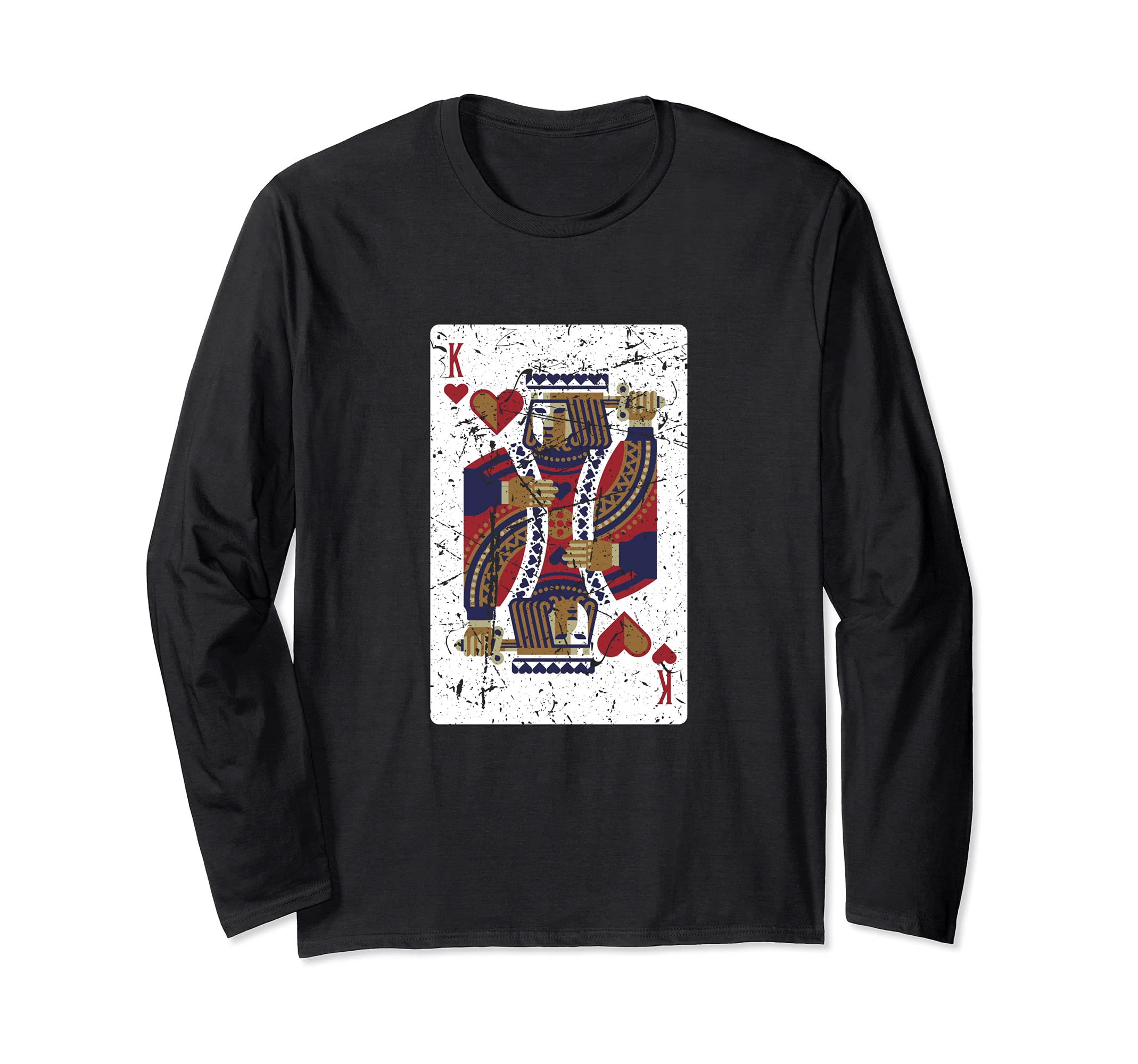Funny King Of Hearts Card Design Poker Player Long Sleeve T-Shirt