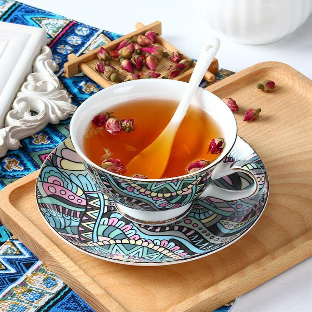Coffee Cup and SaucerBohemian Coffee Cup Plate Set, Chinese Bohemian Art line, Scented Tea Set, Teacup Plate, European Ceramics, Porcelain Glasses