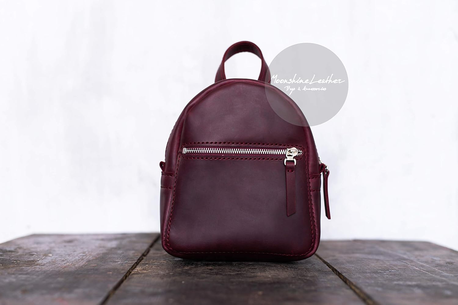 burgundy mini backpack