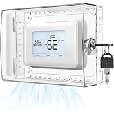 Gedreew Large Thermostat Lock Box Cover with Key, Clear Thermostat Cover with Lock Compatible With Honeywell Home Thermostat On Wall, AC Lock Box Cover with Key Fits Thermostats 5"H x 6" W or Smaller