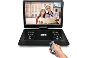 Pyle 15.4" DVD Player Portable, Portable DVD Player with Screen, Hi-Resolution Large HD Swivel Screen, Car TV w/USB/SD Suppor