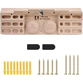 Two Stones Wooden Hangboard Rock Climbing Pull Up Bar Designed Training for Climbing, Wooden Fingerboard Climbing Training Board for Building Core Strength and Endurance (CJ-HB2003)