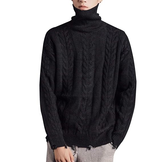 Amazon Ceen メンズ オフタートル ニットセーター ファッション