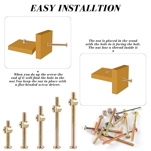 XhjzgcTech 16-Set Crib Screws Replacement Kit,Bolts Barrel Nuts