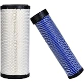 FLTRUCKTOP 46671 46672 Engine Air Filter Kit for John Deere Skid Steer | 240 250 270 CT322 317 Case 40XT 60XT 70XT 75XT 85XT 1840 1845C 435 445 445CT Kubota SVL75 SVL75-2 SVL75C SVL75C-2