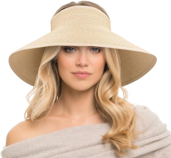 women's straw visor hats