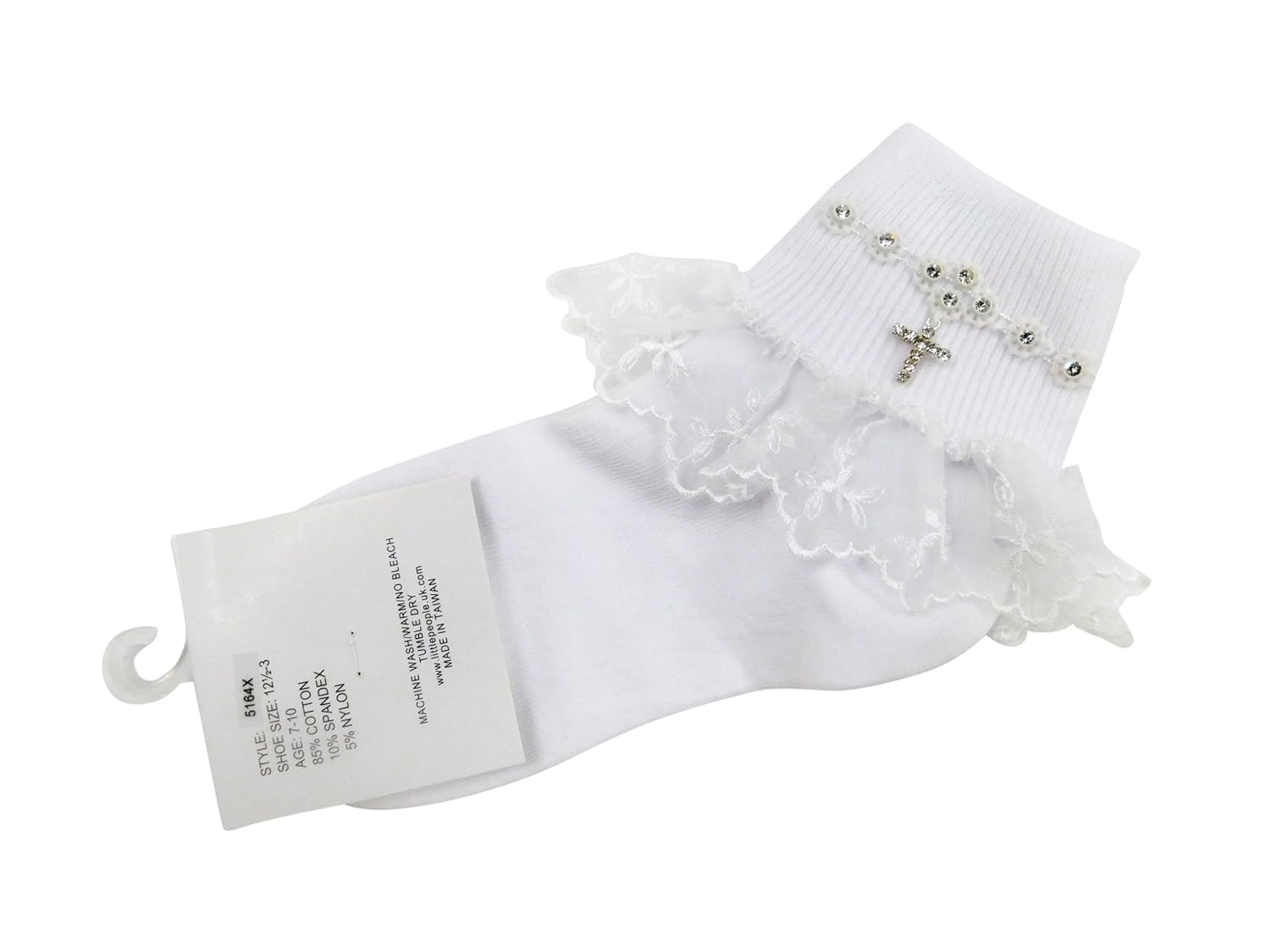 White Cross Charm Socks for First Holy Communion 710 years Amazon.co