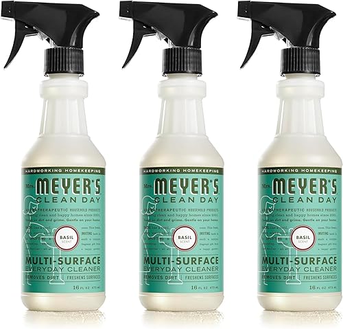 MRS. MEYER'S CLEAN DAY All-Purpose Cleaner Spray, Basil, 16 fl. oz - Pack of 3