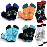 Zoooyawn 6 Pairs Drummer Socks for Men Women Drum Gifts Funny Crew Socks for Drummer Music Lovers Gifts Ideas Family Friends