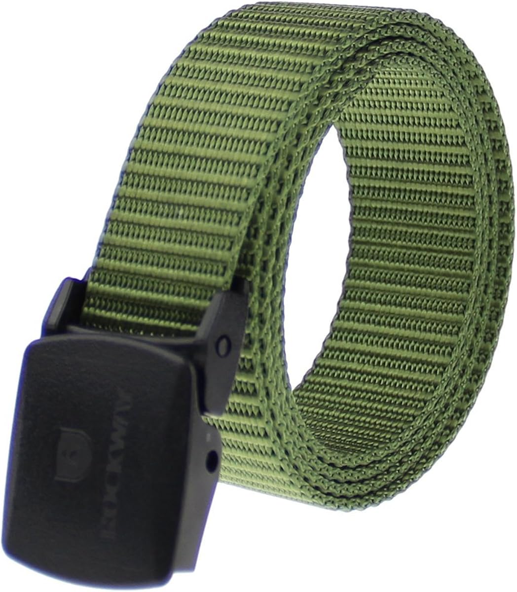 Rockway Unisex Climbing Webbing Belt with Sturdy YKK Plastic Buckle 1.3