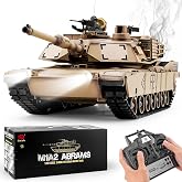 BESTYMXY RC Tanks US M1A2 Abrams Army Tank, HengLong 1:16 2.4ghz Remote Control Tank Vehicles with Sound &amp; Light for Ages 14+