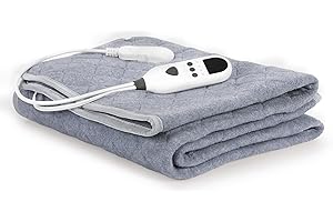 HEOMU Heated Mattress Pad Mini Twin Size, 31.5" x 63" Electric Mattress Pad with Digital Controller, 9 Heat Settings, 1-6 Hours Auto Shut Off, Fast Heating, Machine Washable, Gray