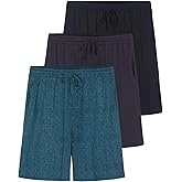 Real Essentials 3 Pack: Men's Soft Lounge Pajama Bottoms Sleep Shorts Breathable Cool Fabric (Available in Big & Tall)
