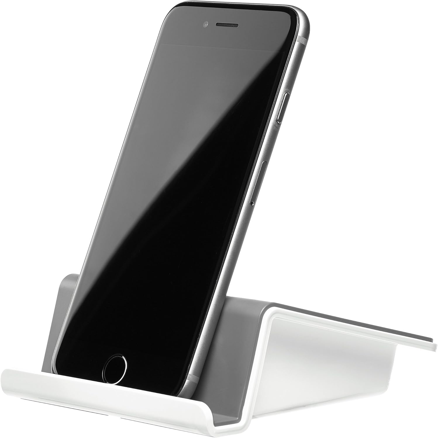 Han 92100 191 Tablet Stand Up Modern Tablet Holder with Soft Grip Surface and Cable Holder for Tablets and Smartphones White Dark Grey - Image 4