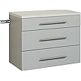 Prepac HangUps 30” Wide Wall Mount 3-Drawer Storage Cabinet, Ideal for Tool Storage, Organization for Garage, Kitchen, Laundry, Bathroom, Home Office and More, 30”W x 24”H x 16”D, Light Gray