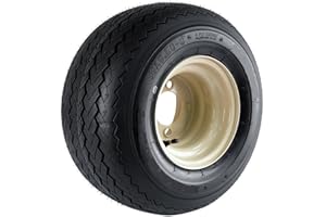 eCustomrim 8" Club Car Beige Tan Golf Cart Tire On Rim - 18X8.50-8 18 x 8.5 x 8 Wheel 4 Lug