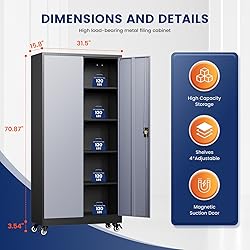 Yizosh Metal Garage Storage Cabinet with Locking