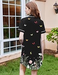Ekouaer Womens Breastfeeding Nightgown Button Down