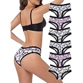 Solblo Women's Gothic Hipster Panties 5/6Pack Soft Comfort Lace Underwear | Low Rise Underwear featuring Skull Rose Bat Pumpkin Ghost Celestial Designs with Breathable Stretch Fabric for Everyday Wear