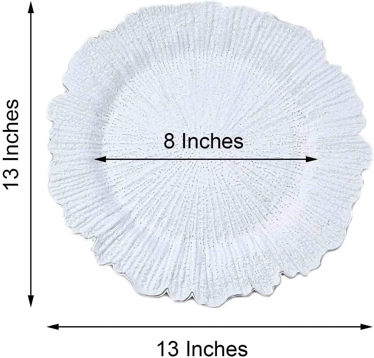  | Tiger Chef Charger Plates - White Plate Chargers for Dinner Plates - Wedding Décor Place-mats (12, White Reef): Charger & Service Plates