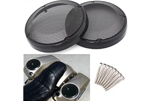 VPZMT Motorcycle 6.5" Speaker Grill Cover for Saddlebag/Lids Lower Leg Vented Fairing for Harley Touring Street Glide Electra Glide Road King Road Glide Ultra Limited 1983-2023 (Black)