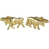 Cuff-Daddy Bull Bear Cufflinks Gold 000 with Presentation Box