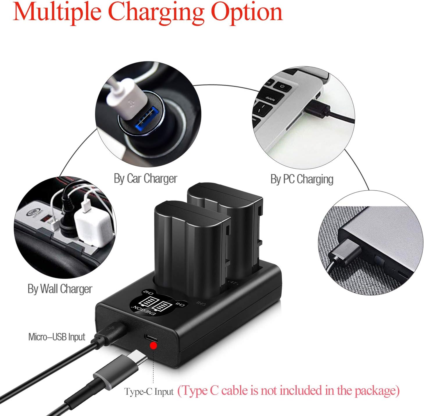 EN-EL15 /EL15a/EL15b Replacement Battery (2 Pack) and Smart LED Dual Charger Kit for Nikon EN-EL15/15a and Compatible with Nikon Z6, Z7, D500, D600, D610, D750, D800, D810, D810a, D850, D7100… : Home Audio & Theater