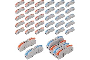 AITRIP 30 pcs Conductor Compact Lever Connectors Nuts, Electrical Connectors Wire Terminals for Any Circuit Inline Splices 28-12 AWG