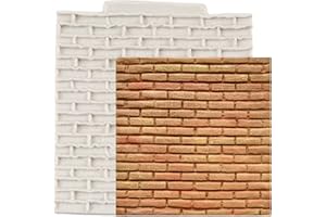 QDMOLDS Rock Brick Wall Texture Fondant Molds Brick Wall Silicone Impression Mat For Cake Decoration Cupcake Topper Chocolate Candy Polymer Clay Gum Paste