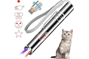 HEYPOMAX Cat Laser Toy, Cat Toys for Indoor, Laser Pointer Cat Toy, Laser Pointer for Cat and Dogs Chase Play, Keep Cat Busy Burning Fatus, USB Charging, 5 Switchable Patterns