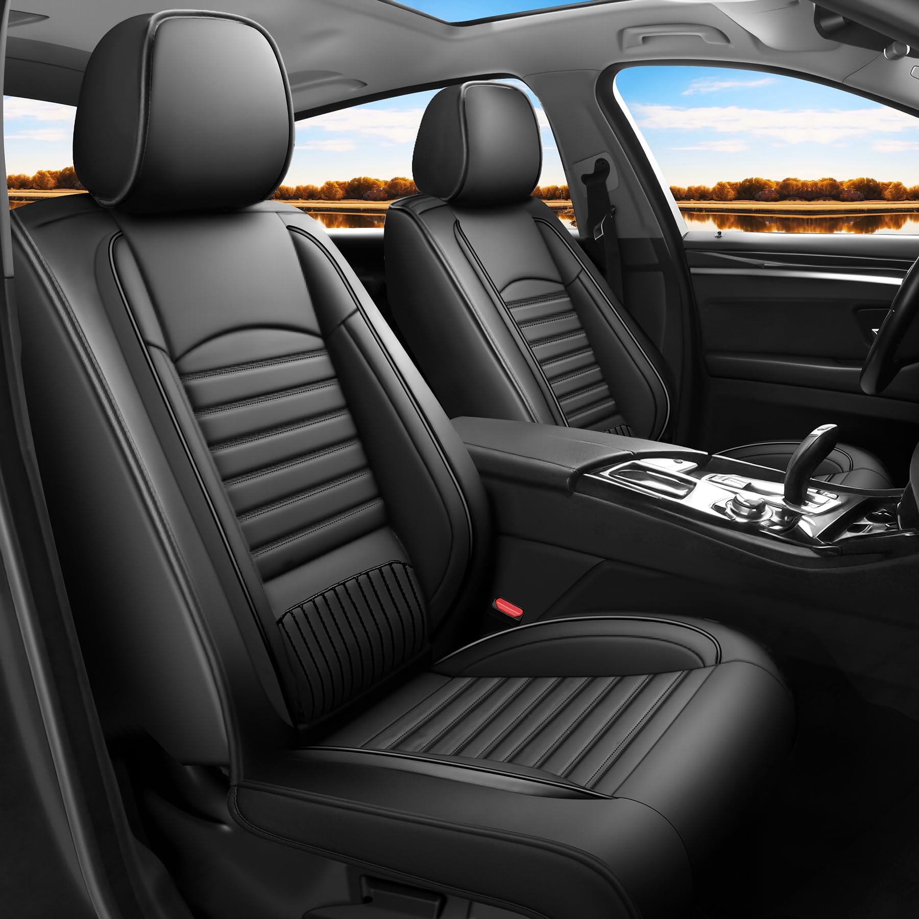 Photo 1 of ******SEE NOTES  **** Kaomim Car Seat Covers Compatible with Toyota Camry 2012-2024 2025. Waterproof & Breathable Leather. Compatible with Airbag & Easy to Install. All - Weather Seat Cushion Protector(, Black)
