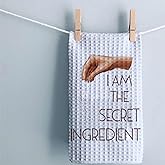 CoCray66 I Am The Secret Ingredient Kitchen Towel - Cute Home Decor - Soft & Absorbent Kitchen Towels - Housewarming Gift - Dish Towel Gift for Home Chef - Good Ideas for Friends Or Family