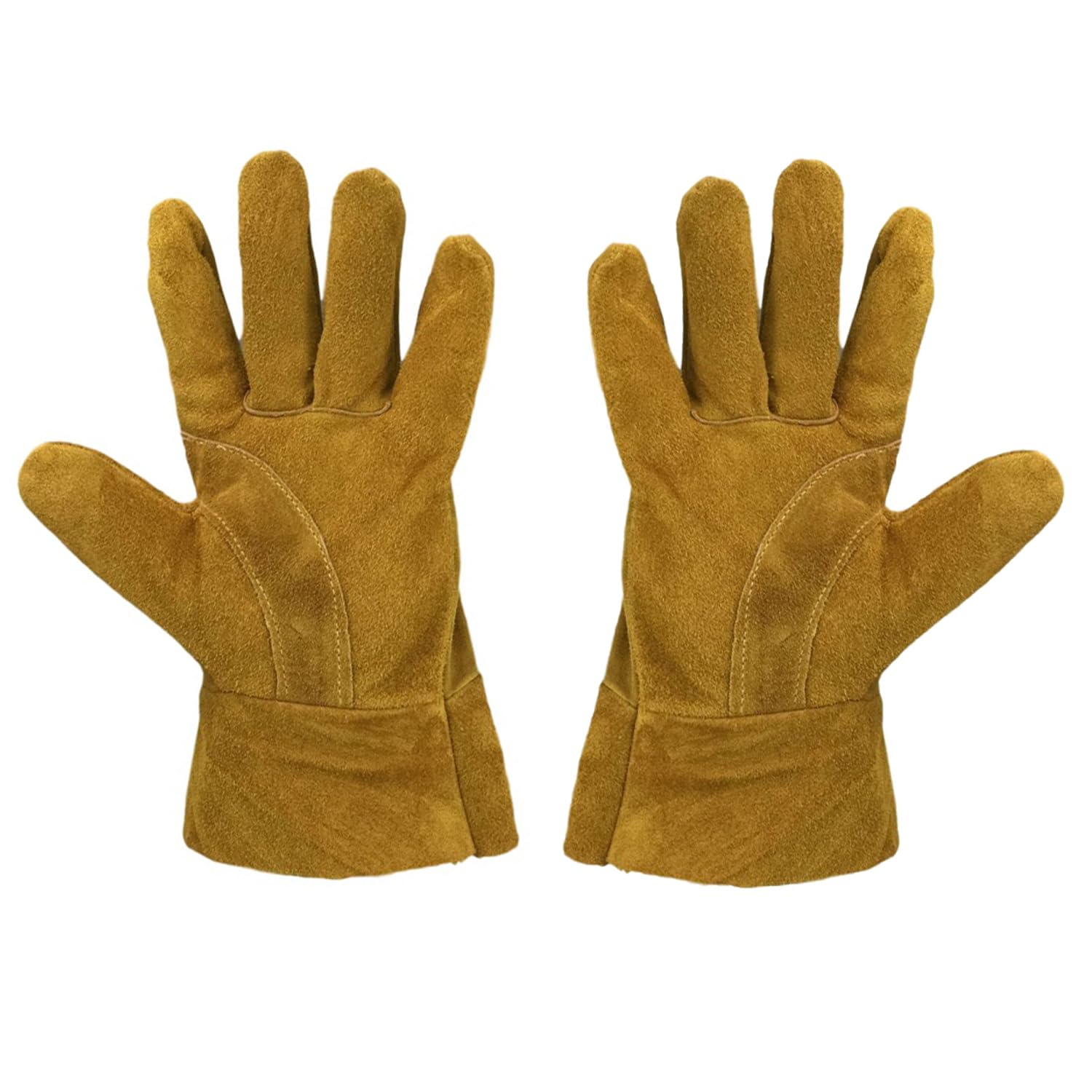 Photo 1 of HomeCheer Leather Welding Gloves HC121, Premium Hand Protection from Welder and Cutting Torch Heat, Commercial Quality, Gauntlet Cuff, Unisex, One Size, Camel Brown