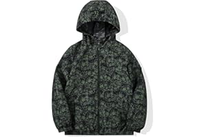 SNOW DREAMS Boys Waterproof Rain Jacket Windbreaker Lightweight Coat Kids Raincoat Outerwear