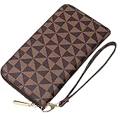 Women's wallet Wristlet Wallets for Women Large capacity travel zipper wallet multi card men's mobile phone change wallet Womans Wallet Ladies Wrist Wallet (Brown)