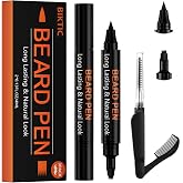 3-Pack Beard Pen Filler for Men, Waterproof &amp; Sweat Proof | Long-Lasting Beard Pen Kit with 2 Fillers &amp; 1 Double-Headed Brush Black&amp;Brown
