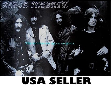 Amazon Com Black Sabbath B W Horiz Poster 21 X 14 5 Early Lineup