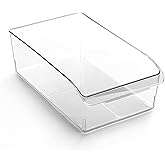 BINO | Plastic Storage Bins, X-Large | THE CURVE COLLECTION | Multi-Use Organizer Bins | Built-In Handle | BPA-Free | Pantry 