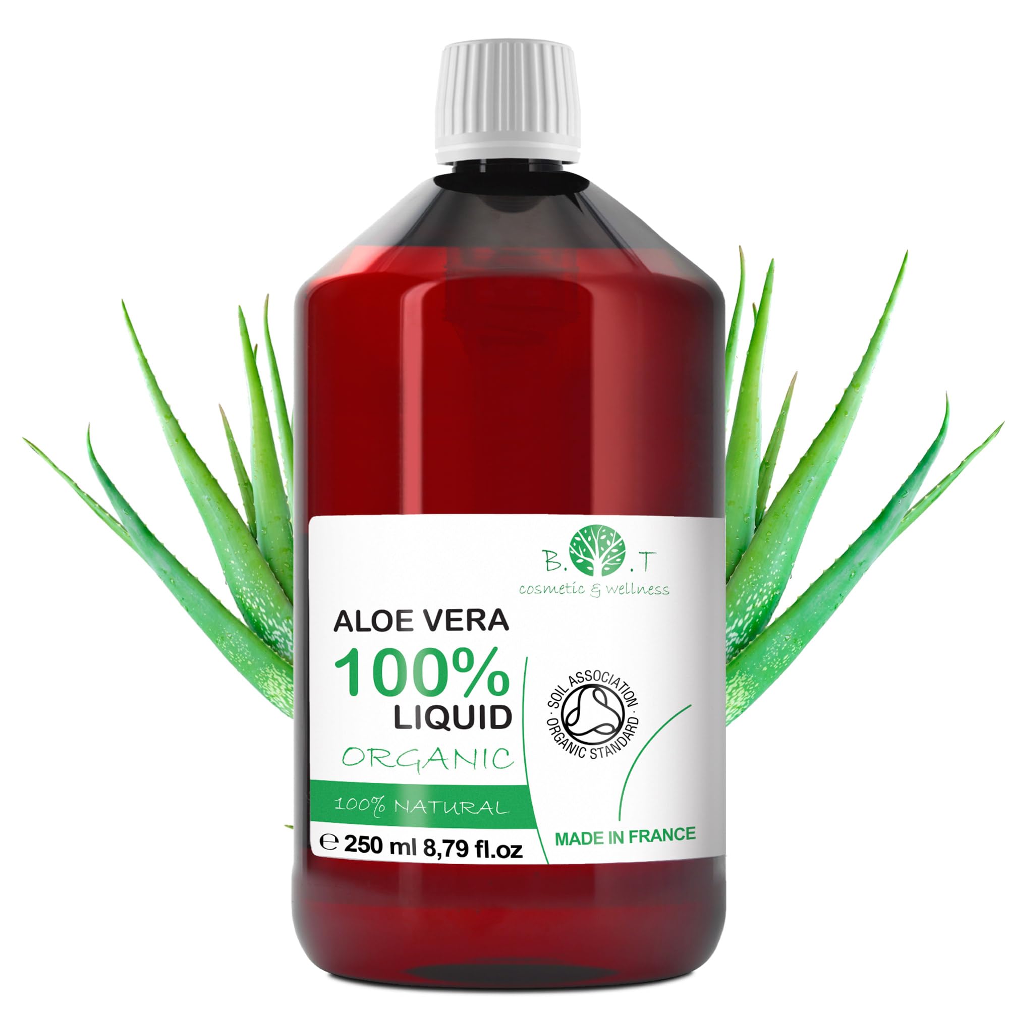 Pure Liquid Aloe Vera 100% Natural Organic: Moisturising, Soothing and Repairing, Facial Tonic and Cleanser, After-Sun, Hair Removal and Shaving, Anti-Ageing Serum. Homemade Cosmetics - 250 ml