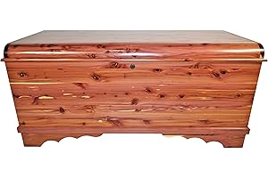 DutchCrafters 46" Heirloom Aromatic Red Cedar Hope Chest with Waterfall Edge and Scallop Feet, Storage Trunk for Blankets - Amish Made in America (Large, Natural)