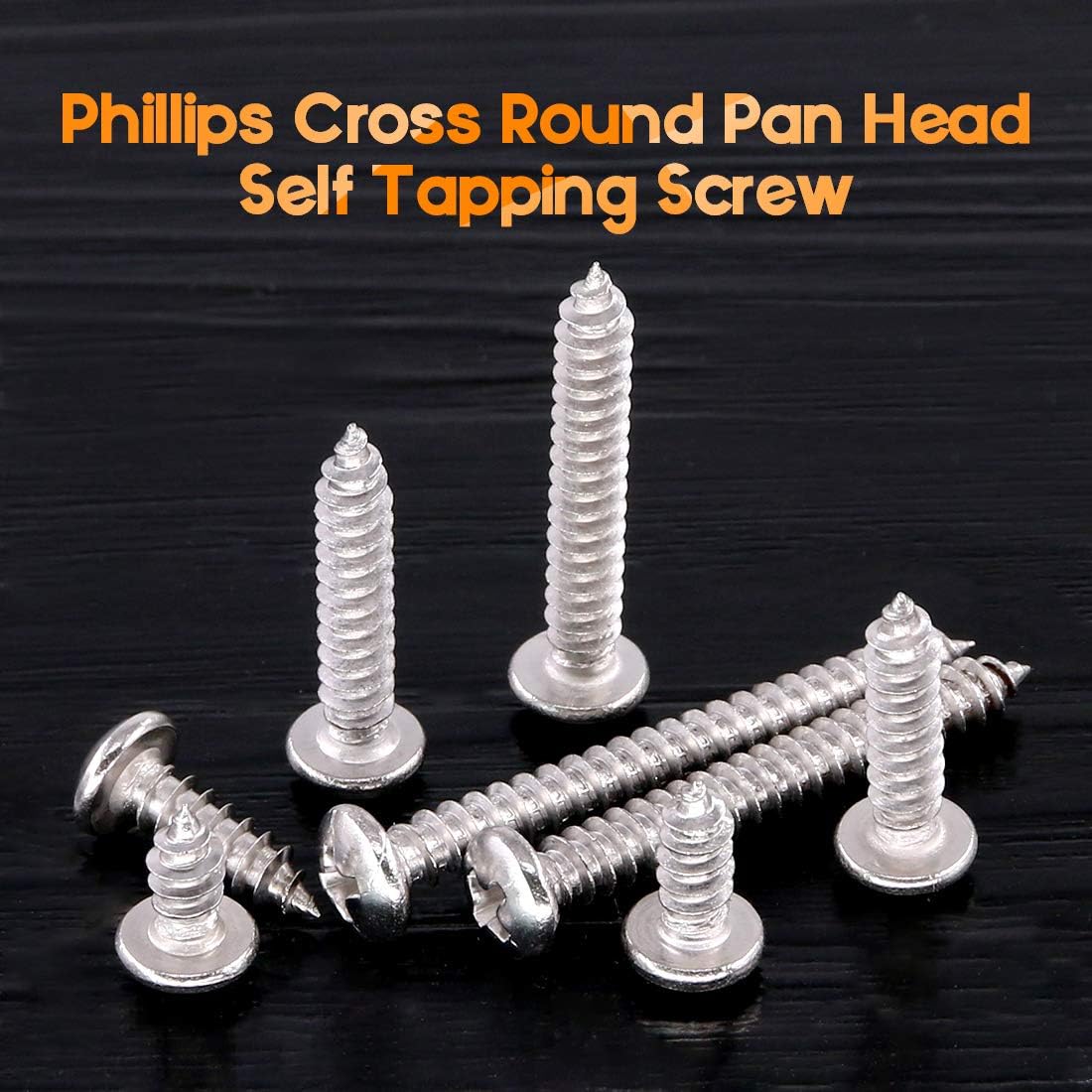 Rustark 150Pcs M5 304 Stainless Steel Round Pan Head Phillips Cross Screws Drive Self-Drilling Screws Assortment Kit - Image 5