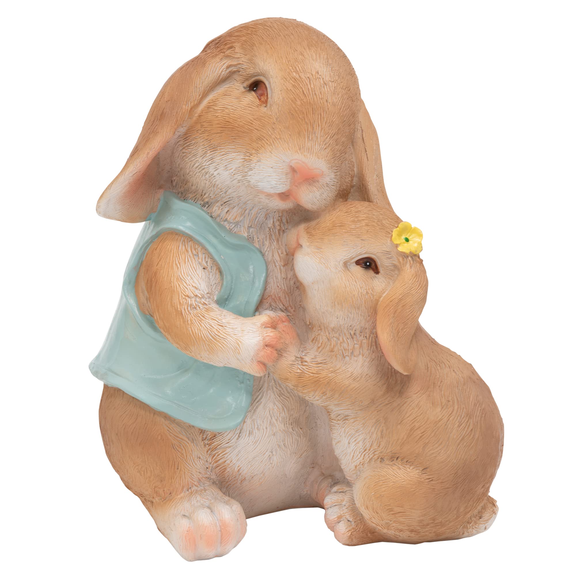 Pelle & Sol Mother and Child Rabbit Statue Garden Ornament - Outdoor Resin Sculpture Animal Art Figurines for Lawn Patio Yard Porch Christmas Home Decoration