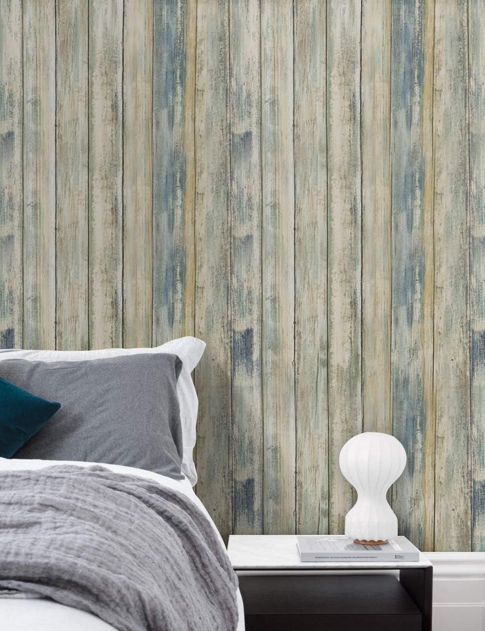 Hode Papel Adhesivo para Muebles Madera Azul Papel Autoadhesivo