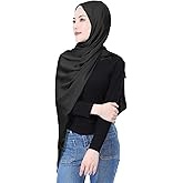 PeacePray Luxury Silky Satin Hijab for Women, Shimmer Crinkle Muslim Head Scarf, Graceful Feminine Charm