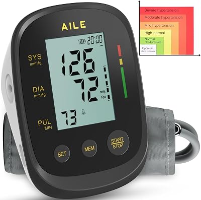 AILE Blood Pressure Monitor Upper Arm Large Cuff 8.7-16.5 in 99 Memory