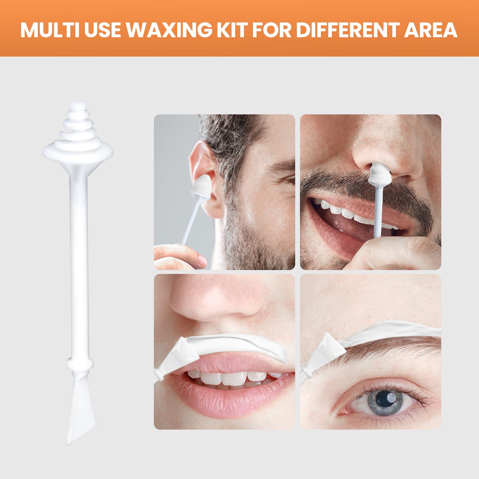 AUZEAL Nose Wax Kit Men With 30 Nose Waxing Sticks, Nose Hair Wax Kit With100g Wax, Up to 20 Uses, Safe, Quick and Painless Nose Hair Removal for Men