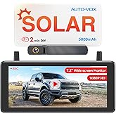 AUTO VOX Wireless Backup Camera Solar Magnetic: with 7.2" DVR 1080P 2 Split Recording Monitor, Dual Antenna Stable Signal,IP6